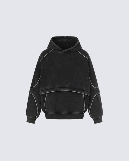 American Vintage Distressed Hooded Sweatshirt
