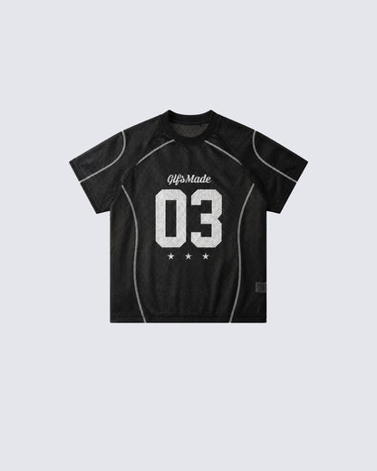 Minimal Retro Number Panel Jersey Tee