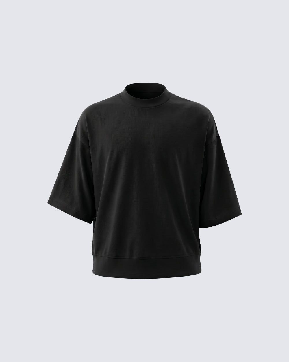 New Minimal Mock Neck Short Sleeve T-Shirt