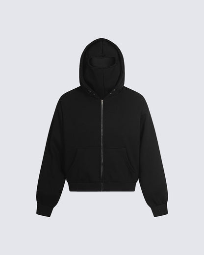 Winter New Full-Face Hooded Zip Sweatshirt