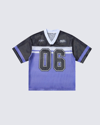 Colorblock Mesh Number 06 Football Jersey Tee