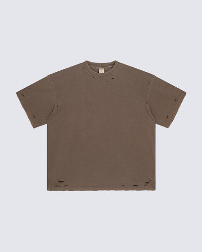 Street Fashion Distressed Short Boxy Tee