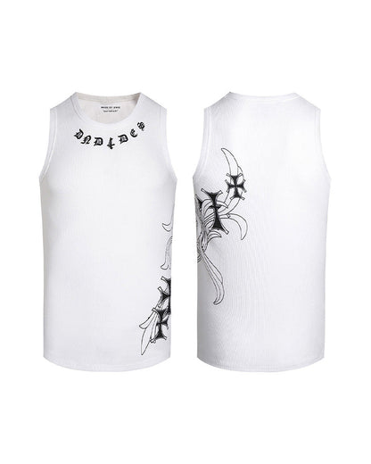 American Street Hip-Hop Slim Cross Tank Top New