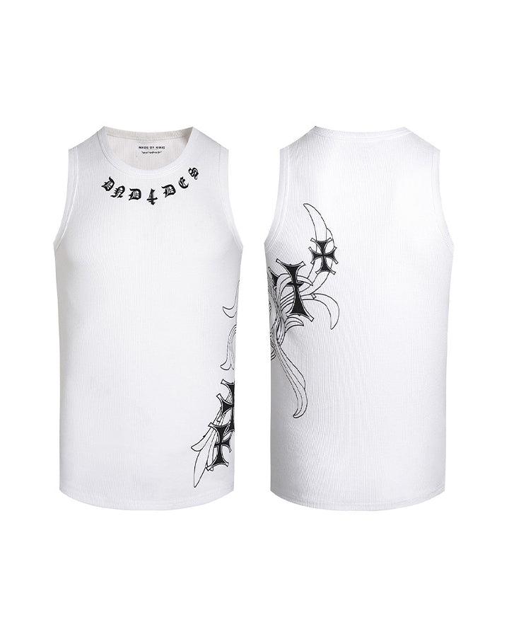 American Street Hip-Hop Slim Cross Tank Top New