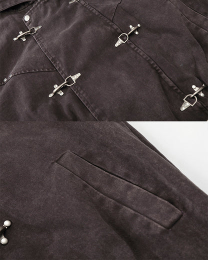 New Arrival Hooded Buckle Denim Jacket