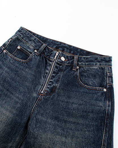 Vintage Wide-Leg Scimitar-Cut Jeans
