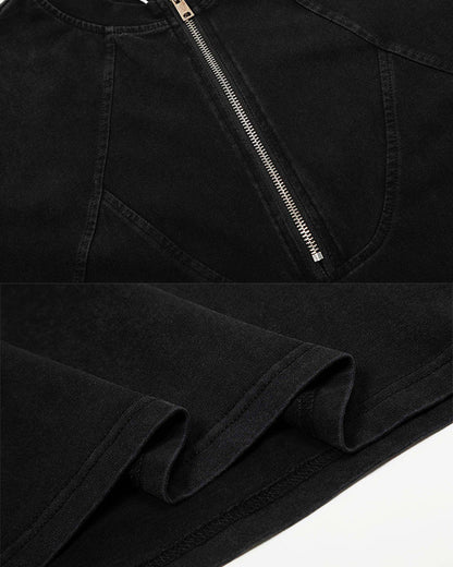 Vintage Washed Zip Panel T-Shirt
