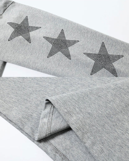Rhinestone Star Graphic Long Sleeve Shirt