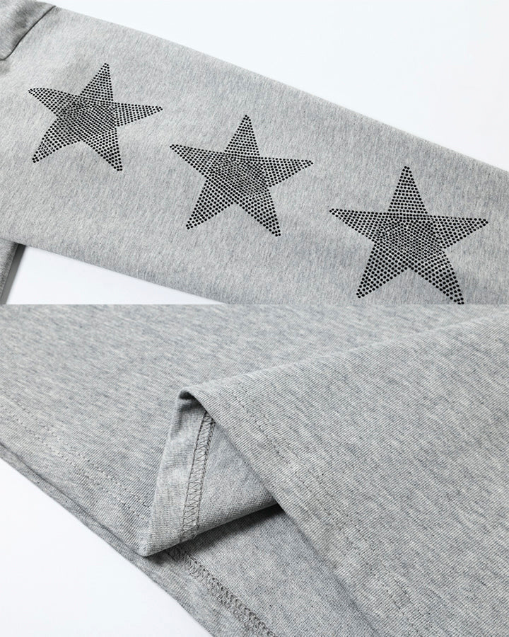 Rhinestone Star Graphic Long Sleeve Shirt