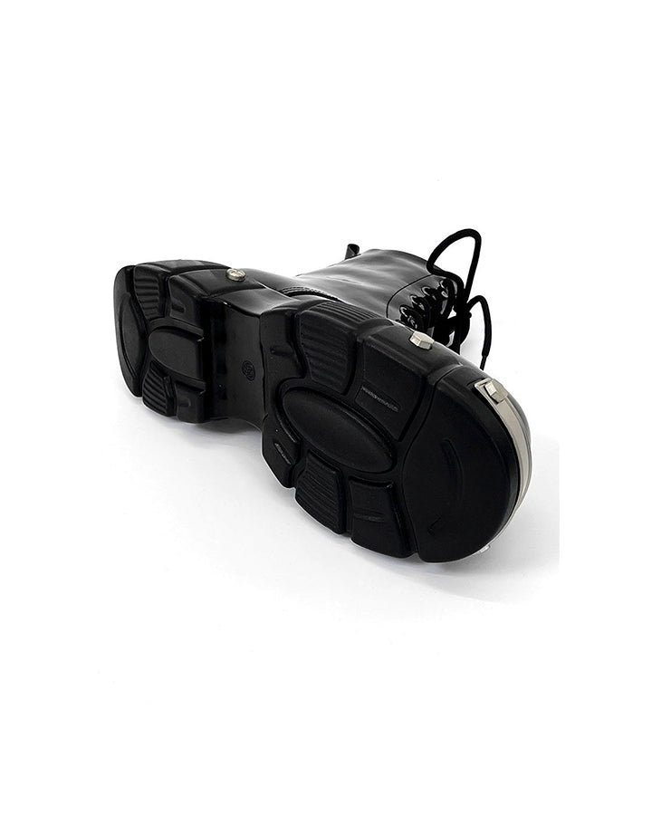 Patent Leather Platform Combat Boots