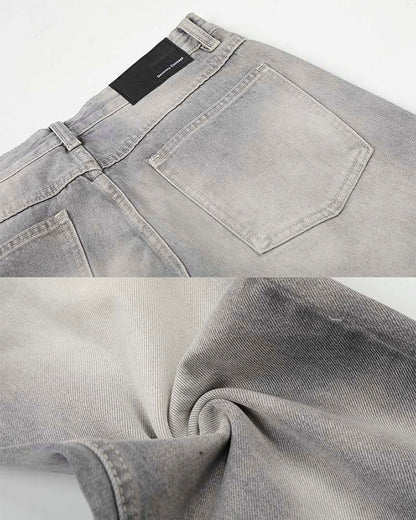 Heavy Washed Spray Vintage Wide Leg Jeans