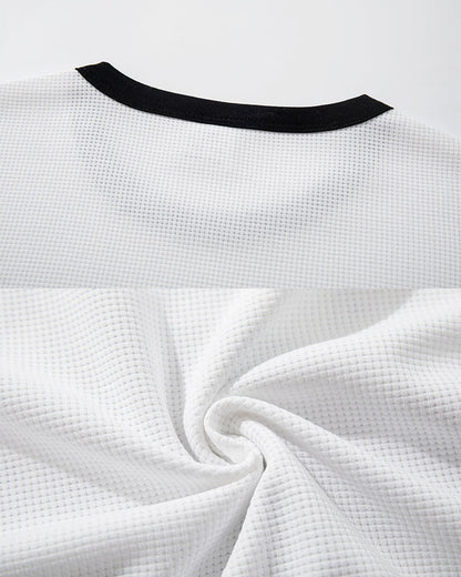 Graphic Contrast Trim Short Sleeve T-Shirt