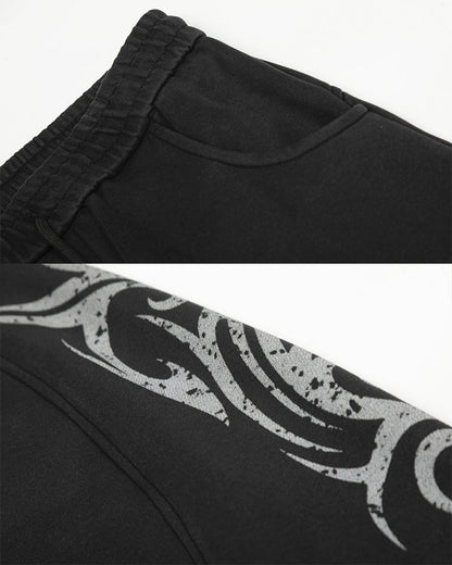 New Tribal Print Wide-Leg Sweatpants