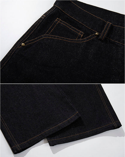 Vintage Dark Wash Wide-Leg Denim Pants