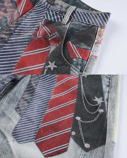 New Tied-Print Balloon Jeans