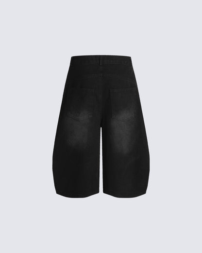 Side Stripe Panel Seven-Length Denim Pants