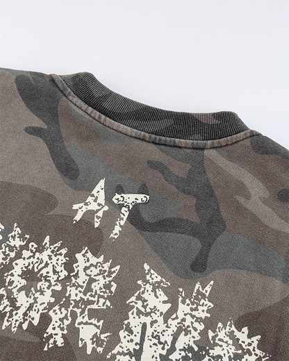 Graffiti Camo Sleeveless Oversized T-Shirt