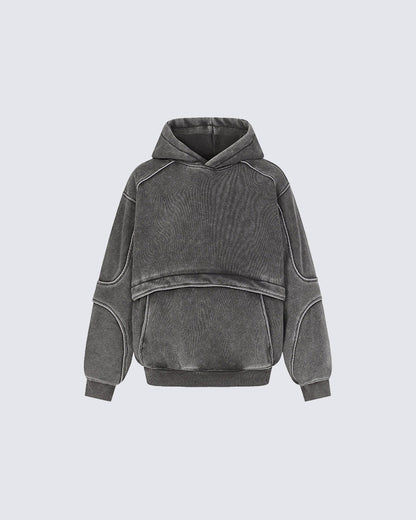 American Vintage Distressed Hooded Sweatshirt