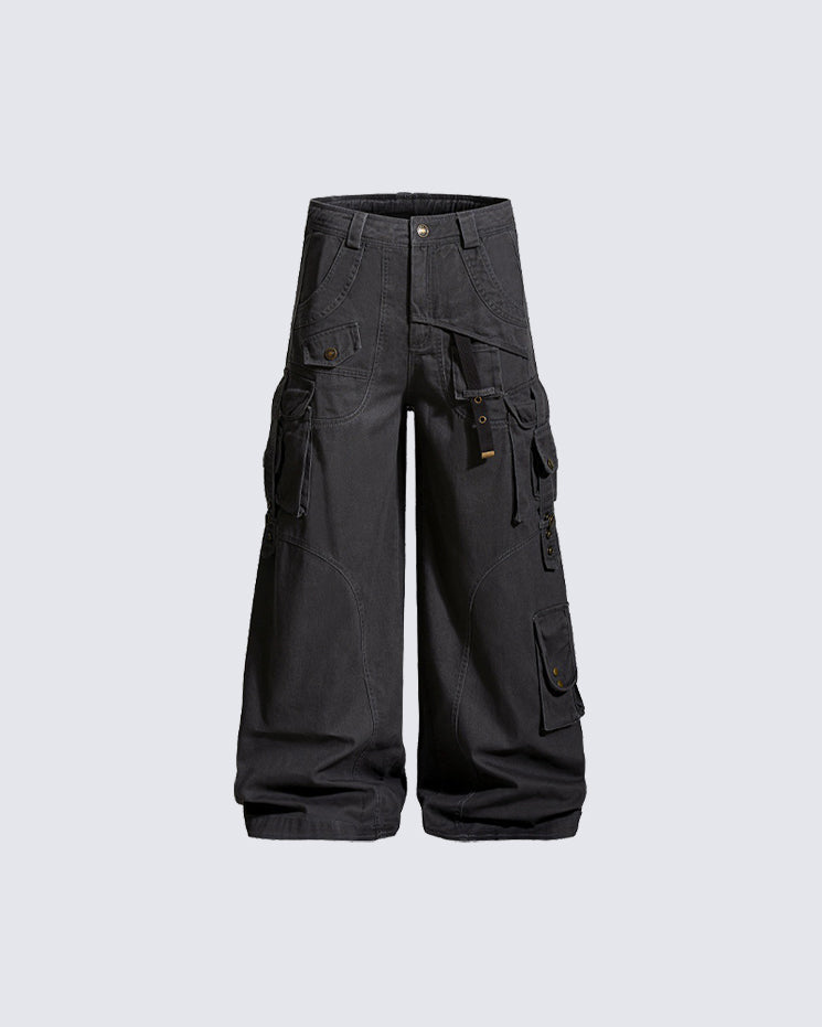 New Solid Color  Multi-Pocket Cargo Pants