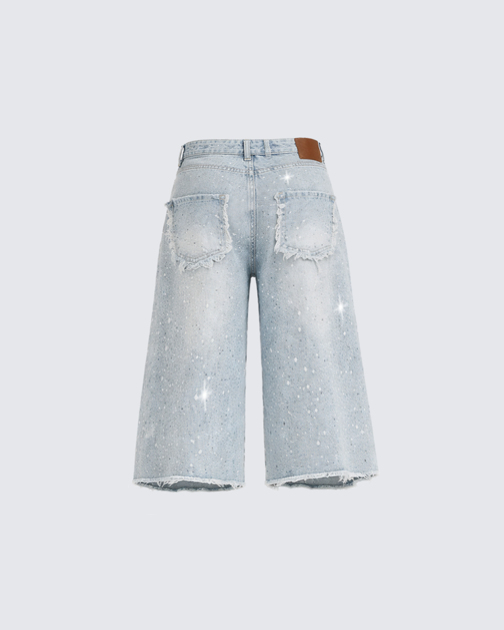 Sparkle Wash Wide Leg Jorts