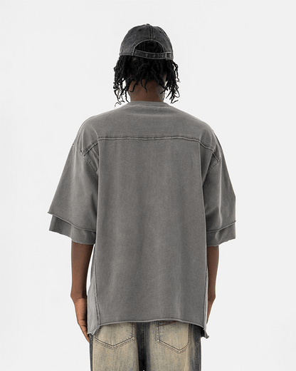 Oversized Vintage-Wash T-shirt - Gray