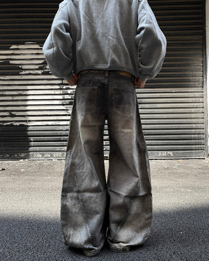 Vintage Washed Wide-Leg Jeans