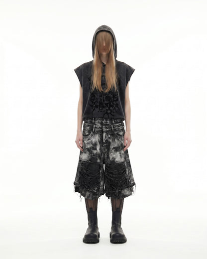 KIIKIO-New Washed Hooded Sleeveless Top
