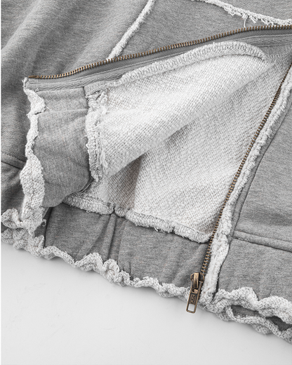 Vintage Graphic Zip-Up Hoodie