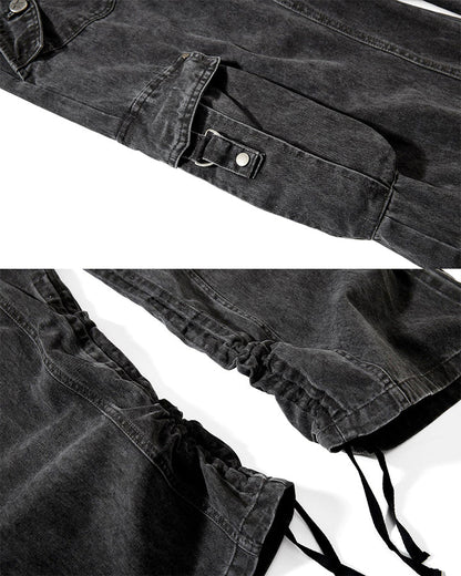 Side Drawstring Pleated Design Long Pants
