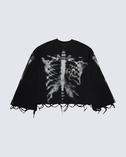 American High Street Dark Skeleton Long Sleeve T-Shirt