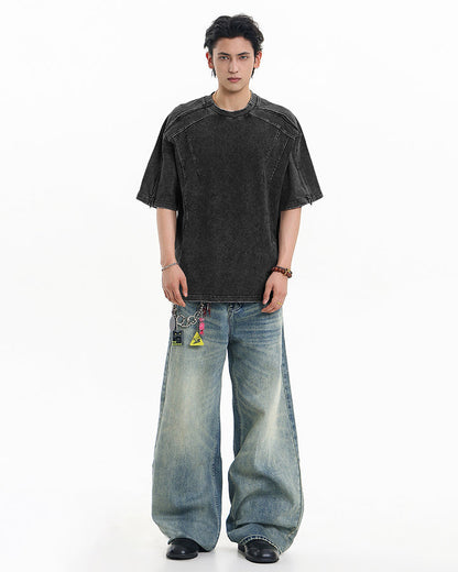 Vintage Washed Straight-Leg Jeans