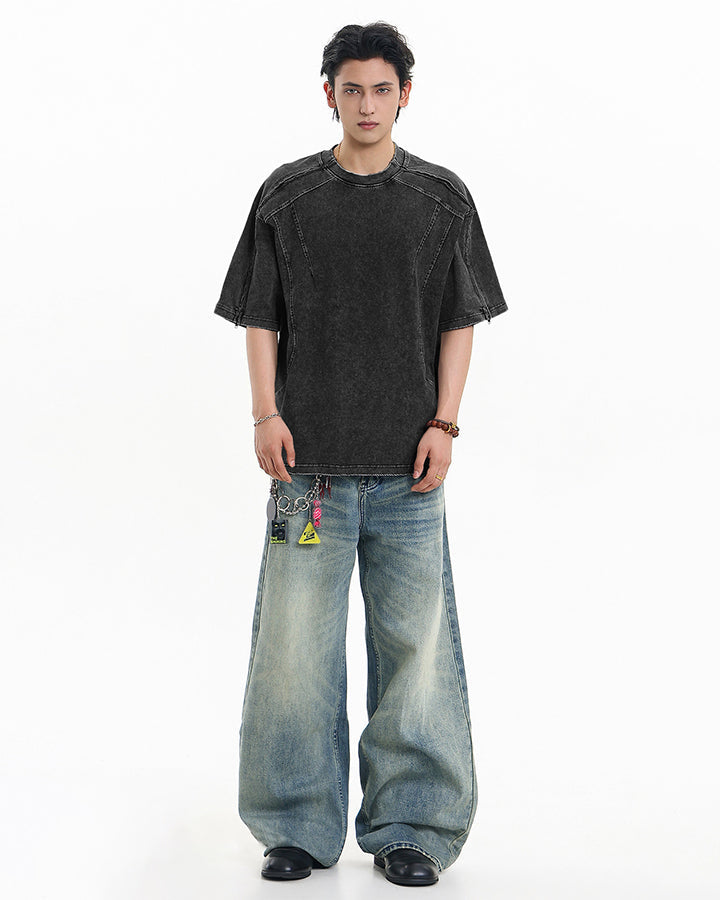 Vintage Washed Straight-Leg Jeans