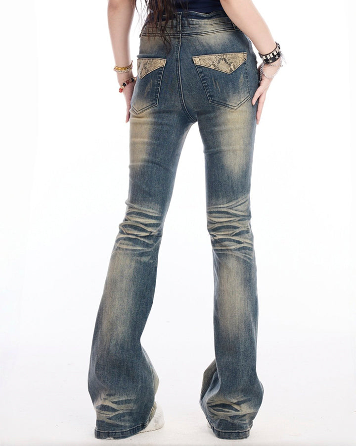 American Vintage Whiskered Flared Jeans