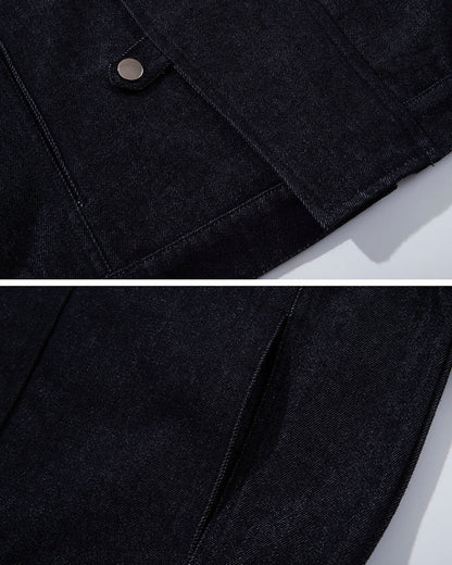 New Vintage Denim Jacket with Airplane Buckles