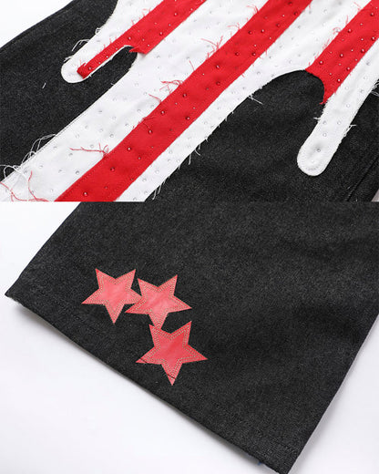 New Print Star Patch Wide-Leg Pants