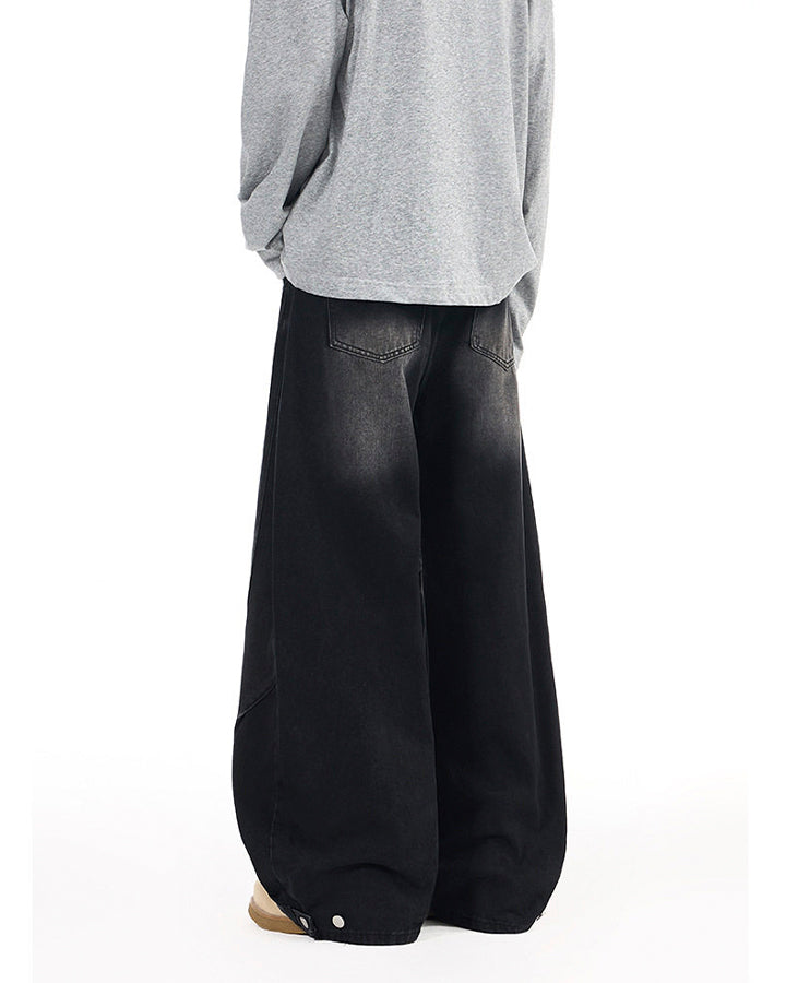 Deconstructed Cat-Whisker Curved Denim Pants