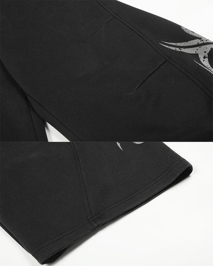 New Tribal Print Wide-Leg Sweatpants