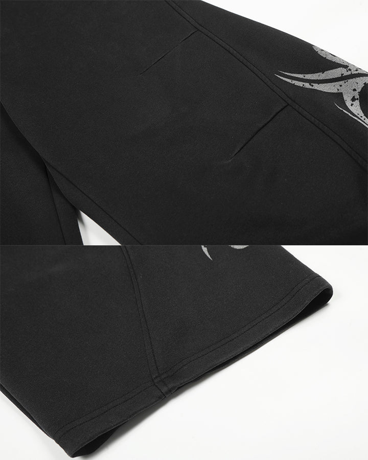 New Tribal Print Wide-Leg Sweatpants
