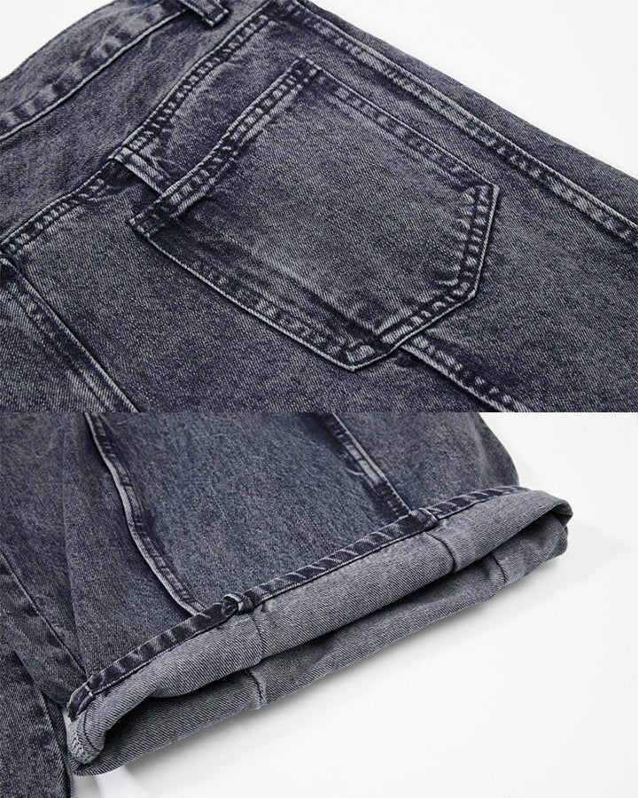 American Wash Patchwork Loose-Fit Denim Pants