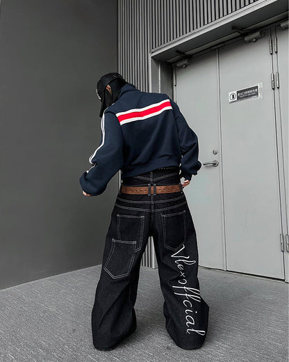 High Street Double Waistband Patchwork Pants