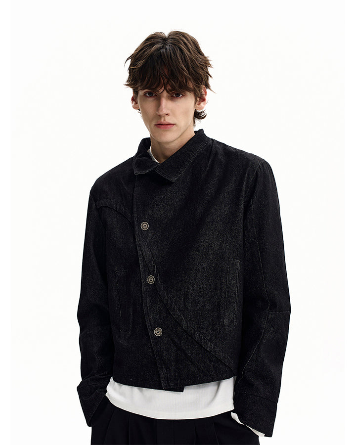 Cool Rugged Dual-Wear Raw Denim Jacket