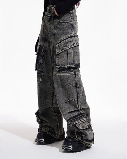 Vintage Multi Pocket Cargo Jeans