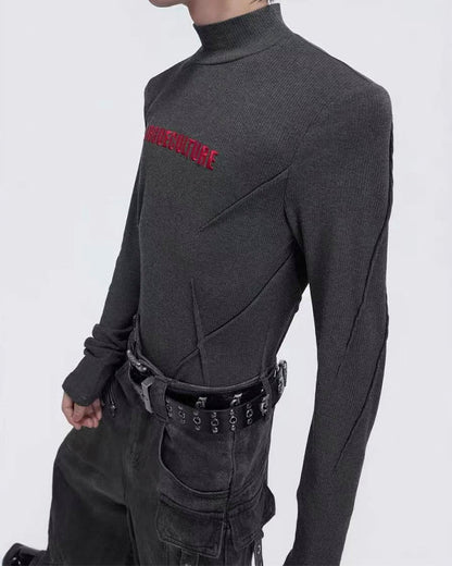 Deconstructed Slim Fit Solid T-Shirt