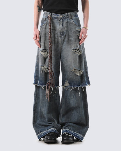 Layered Patchwork Wasteland Jeans
