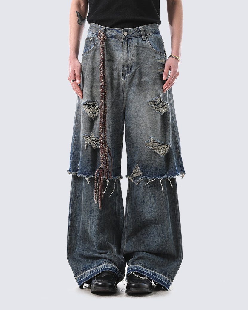 Layered Patchwork Wasteland Jeans