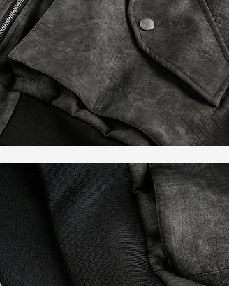 Black Layered Hooded Couple Jacket