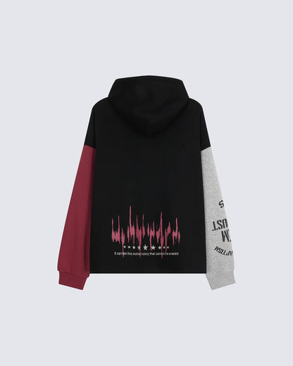 Color Block Hooded Pullover Sweatshirt