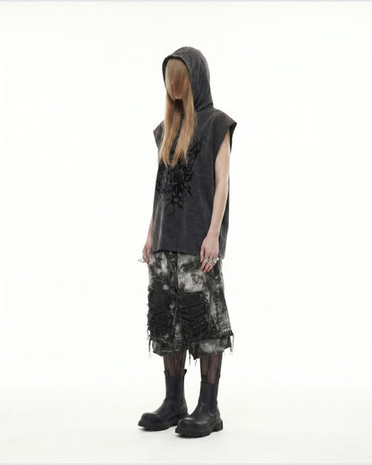KIIKIO-New Washed Hooded Sleeveless Top