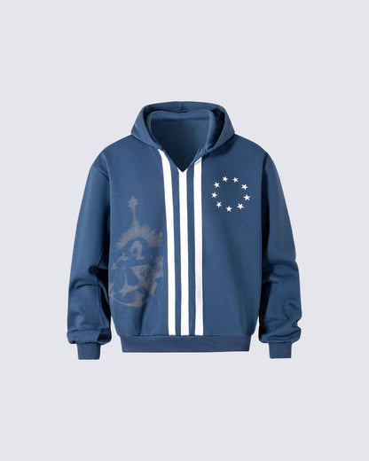 New Punk Stripe Hooded Sweatshirt