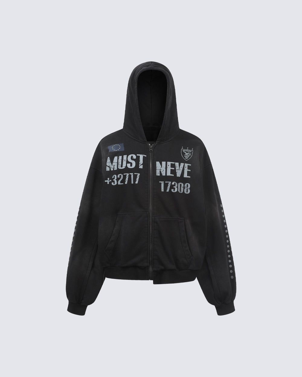 New Wasteland Dirty Wash Hooded Zip Sweatshirt